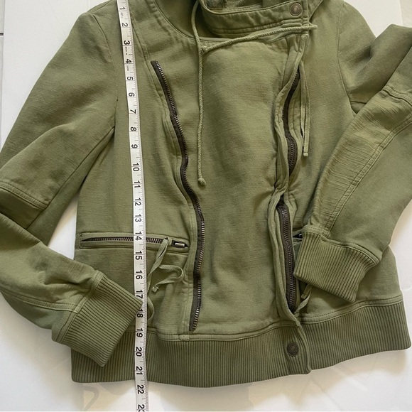 Free People We The Free Carmen Moto Jacket Green Olive Size S - Picture 14 of 17